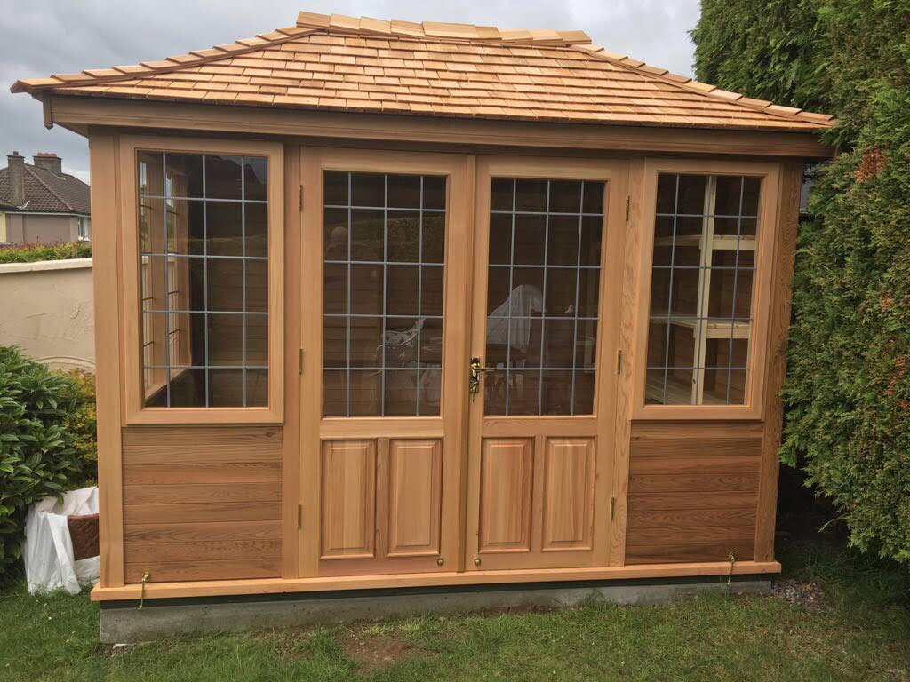 four sided cedar summerhouse in ireland - stan fairbrother