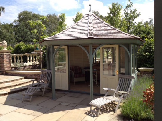 Painted Summerhouse With Bi-Folding Doors