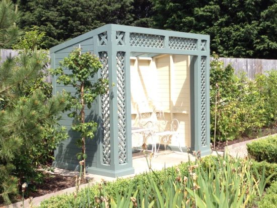 Painted Summerhouse With Bi-Folding Doors