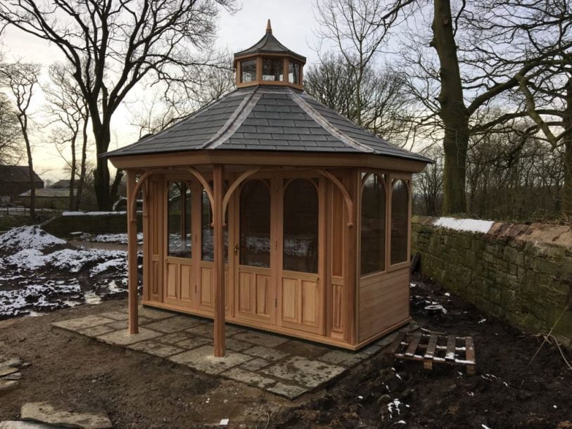 3.6 Metre 8 Sided Summerhouse with Copular Roof Lantern